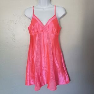 Morgan Taylor Intimates Neon Pink Lingerie Slip Sm